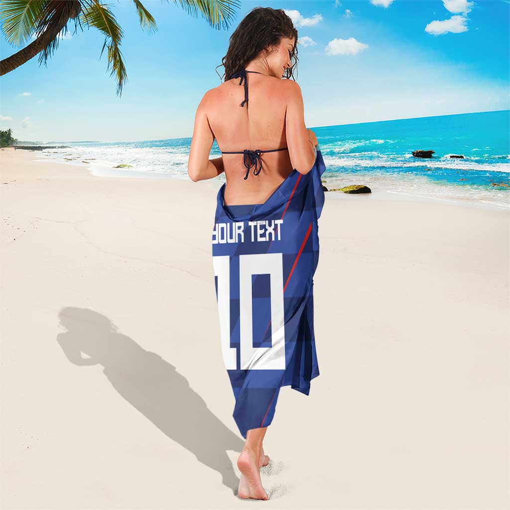 Custom Croatia National Football Sarong The Checkered Blue Version - Wonder Print Shop