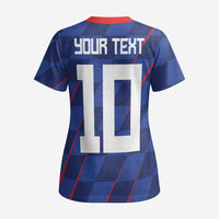 Custom Croatia National Football Scrub Top The Checkered Blue Version - Wonder Print Shop