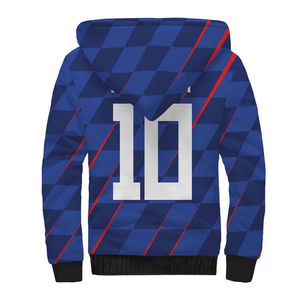 Custom Croatia National Football Sherpa Hoodie The Checkered Blue Version - Wonder Print Shop
