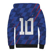 Custom Croatia National Football Sherpa Hoodie The Checkered Blue Version - Wonder Print Shop