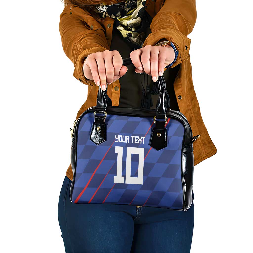 Custom Croatia National Football Shoulder Handbag The Checkered Blue Version - Wonder Print Shop