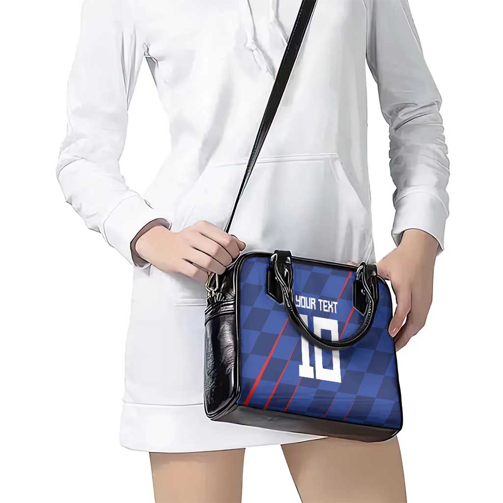 Custom Croatia National Football Shoulder Handbag The Checkered Blue Version - Wonder Print Shop