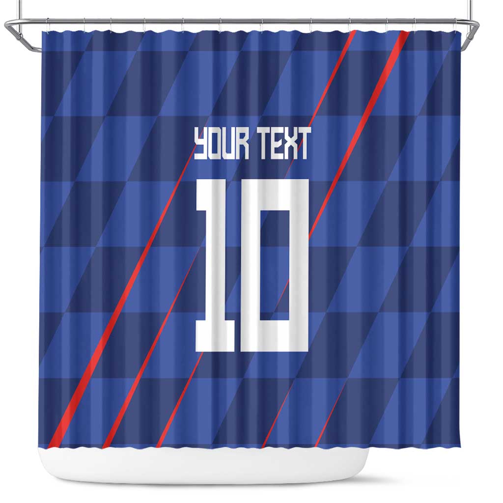 Custom Croatia National Football Shower Curtain The Checkered Blue Version - Wonder Print Shop