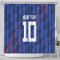 Custom Croatia National Football Shower Curtain The Checkered Blue Version - Wonder Print Shop