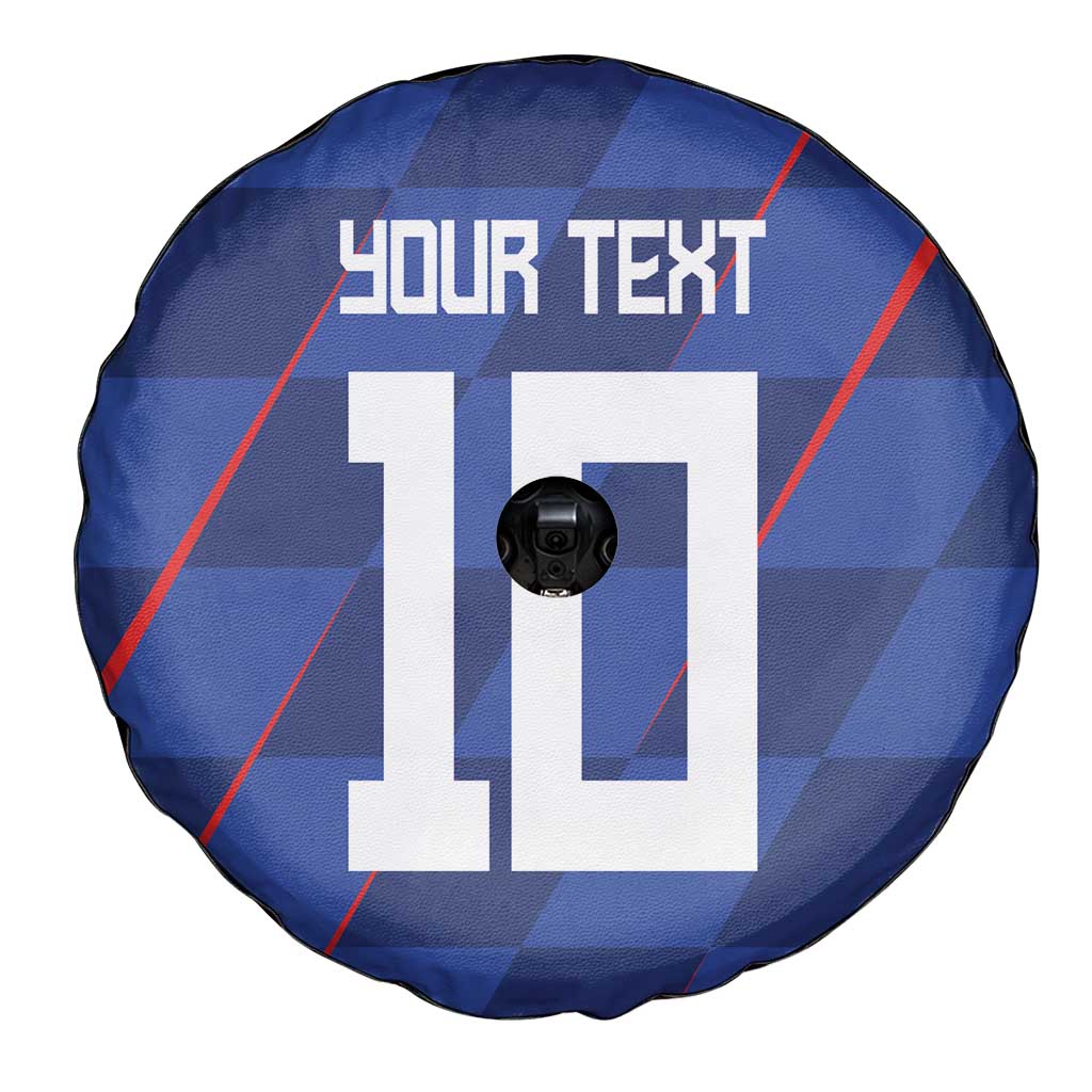 Custom Croatia National Football Spare Tire Cover The Checkered Blue Version - Wonder Print Shop