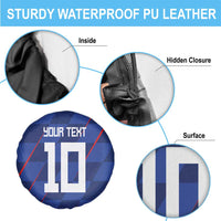 Custom Croatia National Football Spare Tire Cover The Checkered Blue Version - Wonder Print Shop