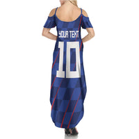 Custom Croatia National Football Summer Maxi Dress The Checkered Blue Version - Wonder Print Shop