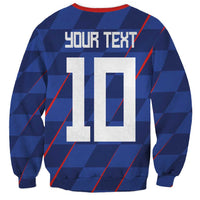 Custom Croatia National Football Sweatshirt The Checkered Blue Version - Wonder Print Shop