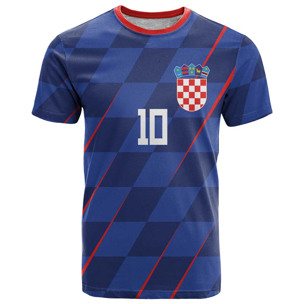 Custom Croatia National Football T Shirt The Checkered Blue Version - Wonder Print Shop