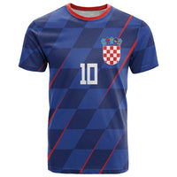 Custom Croatia National Football T Shirt The Checkered Blue Version - Wonder Print Shop