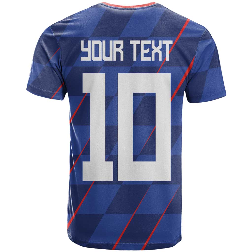 Custom Croatia National Football T Shirt The Checkered Blue Version - Wonder Print Shop