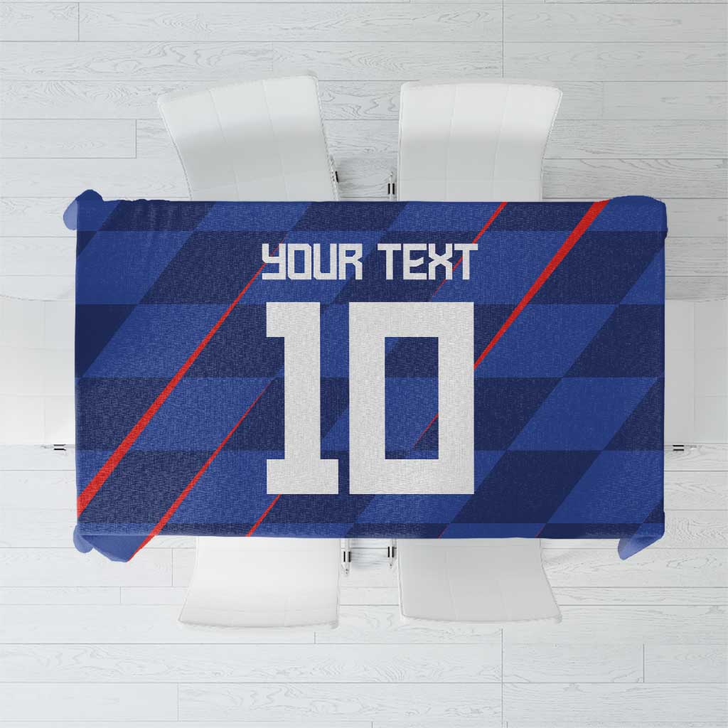 Custom Croatia National Football Tablecloth The Checkered Blue Version - Wonder Print Shop