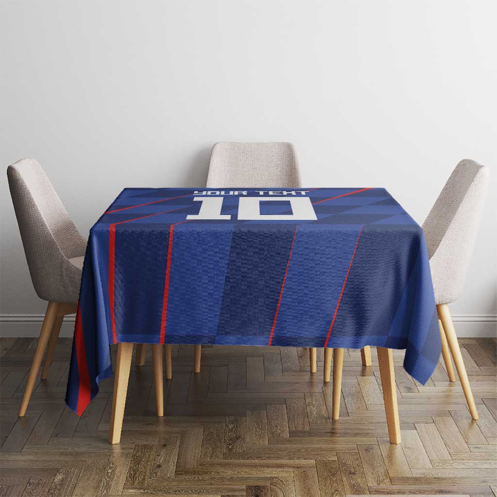 Custom Croatia National Football Tablecloth The Checkered Blue Version - Wonder Print Shop