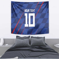 Custom Croatia National Football Tapestry The Checkered Blue Version - Wonder Print Shop