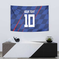 Custom Croatia National Football Tapestry The Checkered Blue Version - Wonder Print Shop