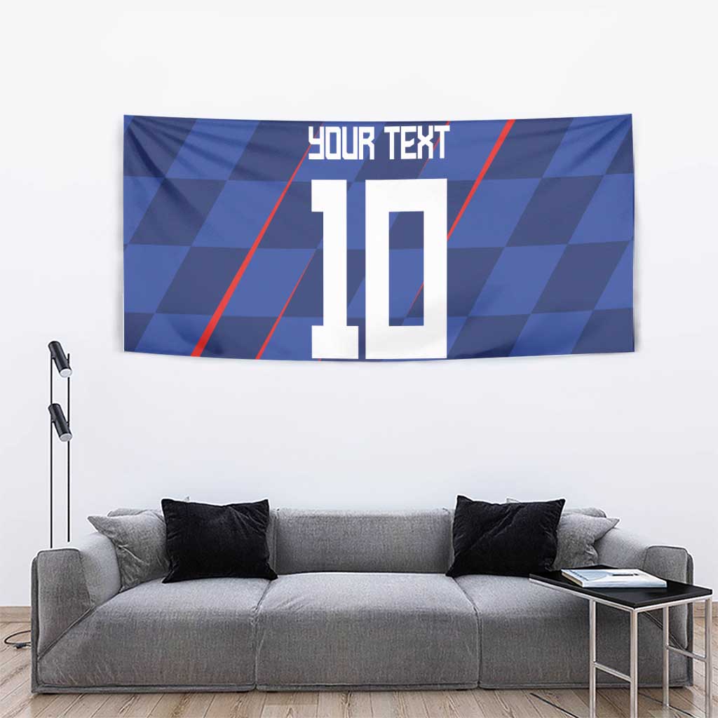Custom Croatia National Football Tapestry The Checkered Blue Version - Wonder Print Shop