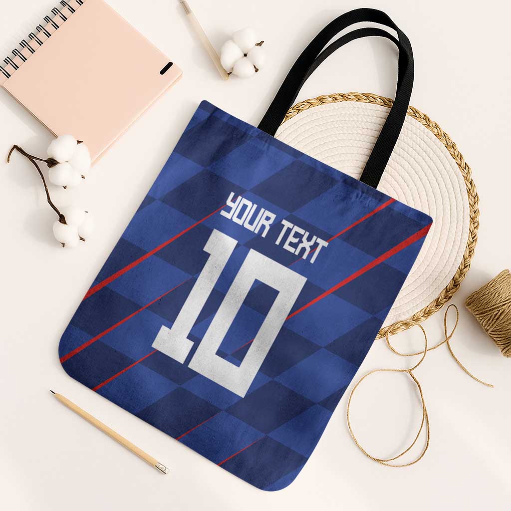Custom Croatia National Football Tote Bag The Checkered Blue Version - Wonder Print Shop