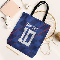 Custom Croatia National Football Tote Bag The Checkered Blue Version - Wonder Print Shop