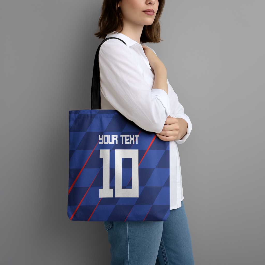 Custom Croatia National Football Tote Bag The Checkered Blue Version - Wonder Print Shop