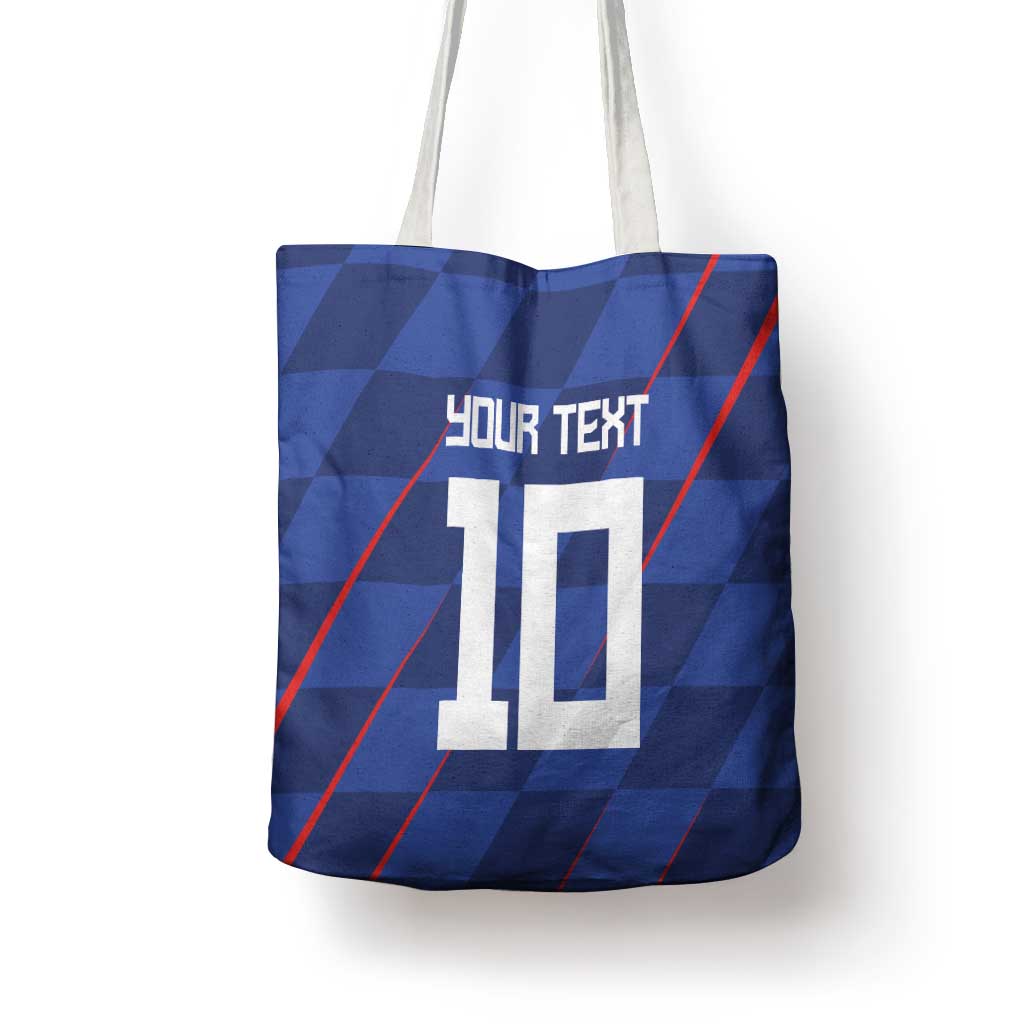 Custom Croatia National Football Tote Bag The Checkered Blue Version - Wonder Print Shop
