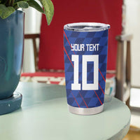 Custom Croatia National Football Tumbler Cup The Checkered Blue Version - Wonder Print Shop