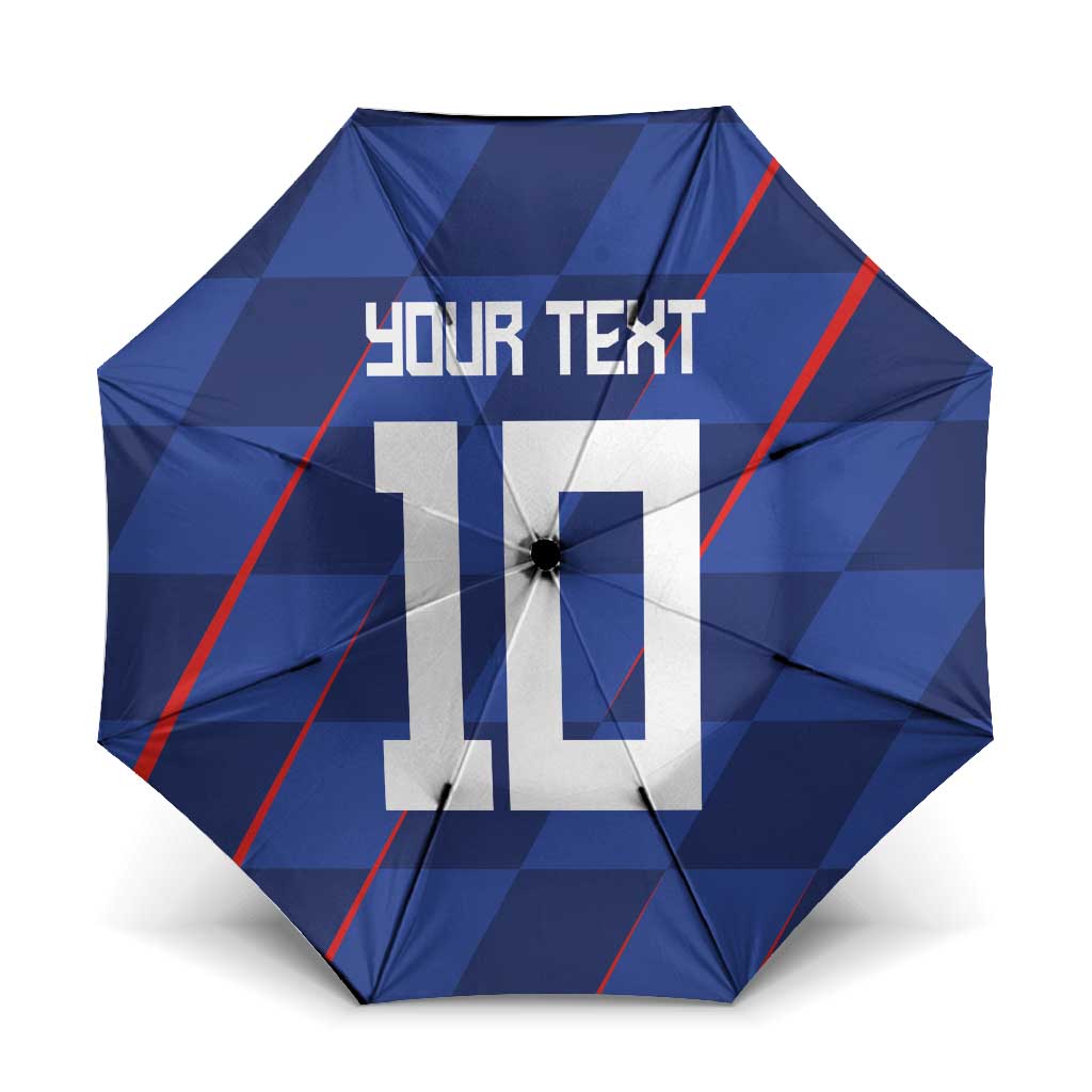 Custom Croatia National Football Umbrella The Checkered Blue Version - Wonder Print Shop
