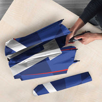 Custom Croatia National Football Umbrella The Checkered Blue Version - Wonder Print Shop