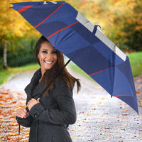 Custom Croatia National Football Umbrella The Checkered Blue Version - Wonder Print Shop