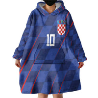 Custom Croatia National Football Wearable Blanket Hoodie The Checkered Blue Version - Wonder Print Shop