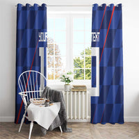 Custom Croatia National Football Window Curtain The Checkered Blue Version - Wonder Print Shop