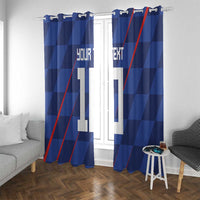 Custom Croatia National Football Window Curtain The Checkered Blue Version - Wonder Print Shop