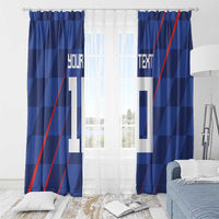 Custom Croatia National Football Window Curtain The Checkered Blue Version - Wonder Print Shop