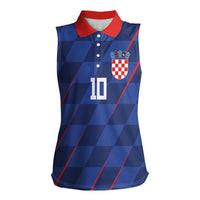 Custom Croatia National Football Women Sleeveless Polo Shirt The Checkered Blue Version - Wonder Print Shop