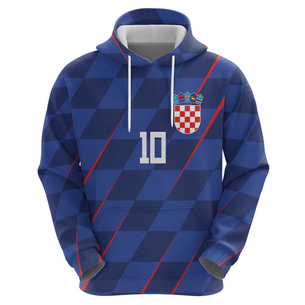 Custom Croatia National Football Zip Hoodie The Checkered Blue Version - Wonder Print Shop
