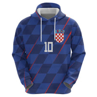 Custom Croatia National Football Zip Hoodie The Checkered Blue Version - Wonder Print Shop