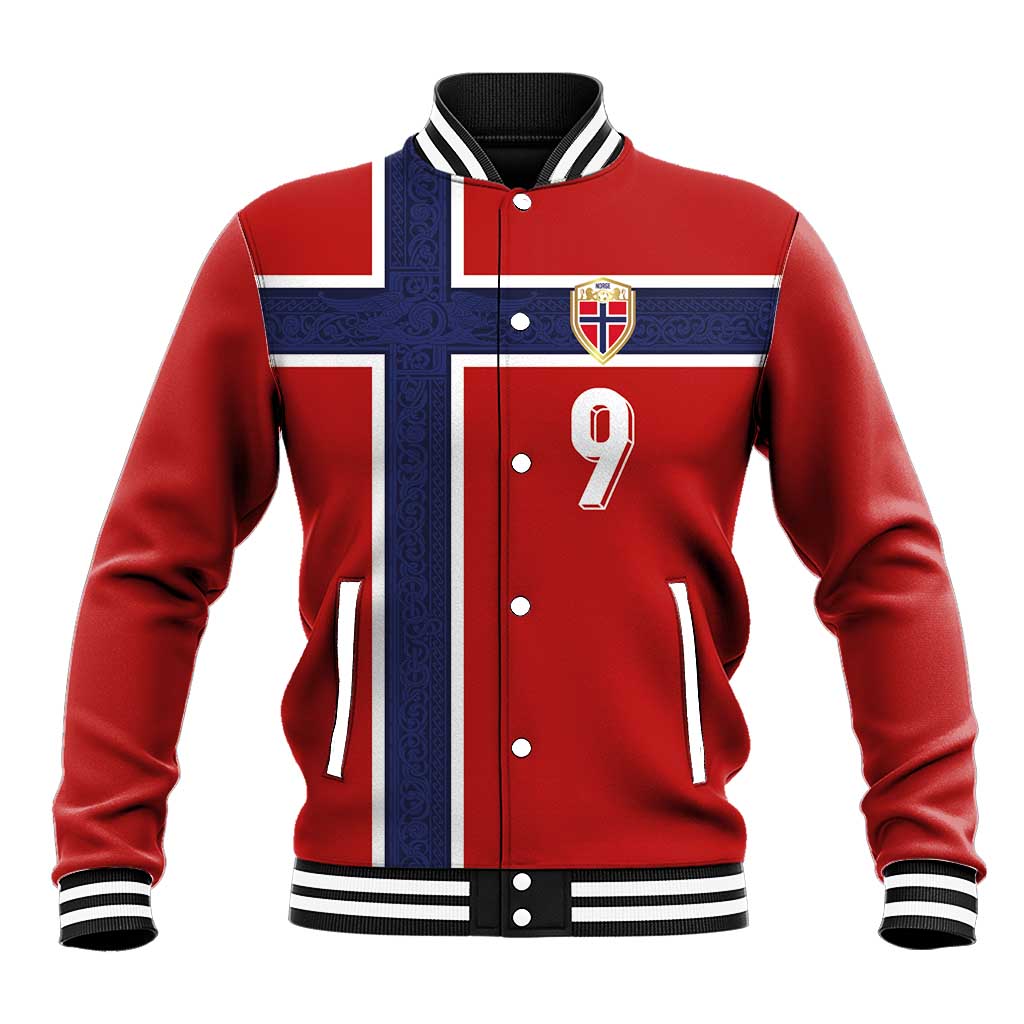 Custom Norway Football Baseball Jacket Cross Nordic Knot Pattern National Flag Style