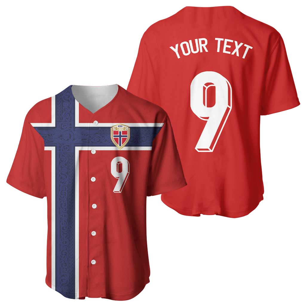 Custom Norway Football Baseball Jersey Cross Nordic Knot Pattern National Flag Style