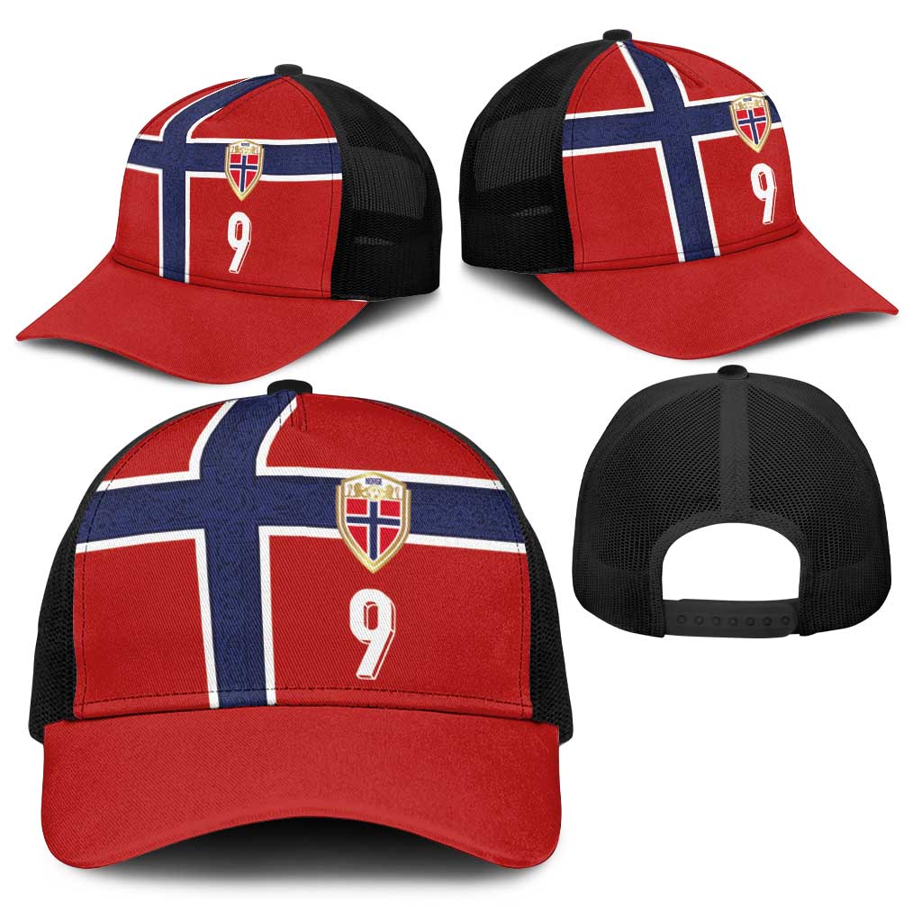 Custom Norway Football Baseball Net Cap Cross Nordic Knot Pattern National Flag Style