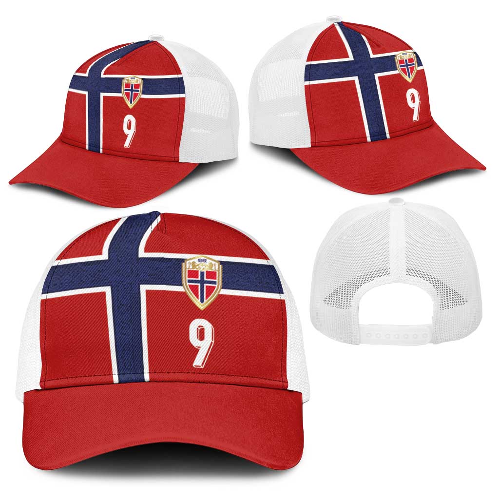 Custom Norway Football Baseball Net Cap Cross Nordic Knot Pattern National Flag Style