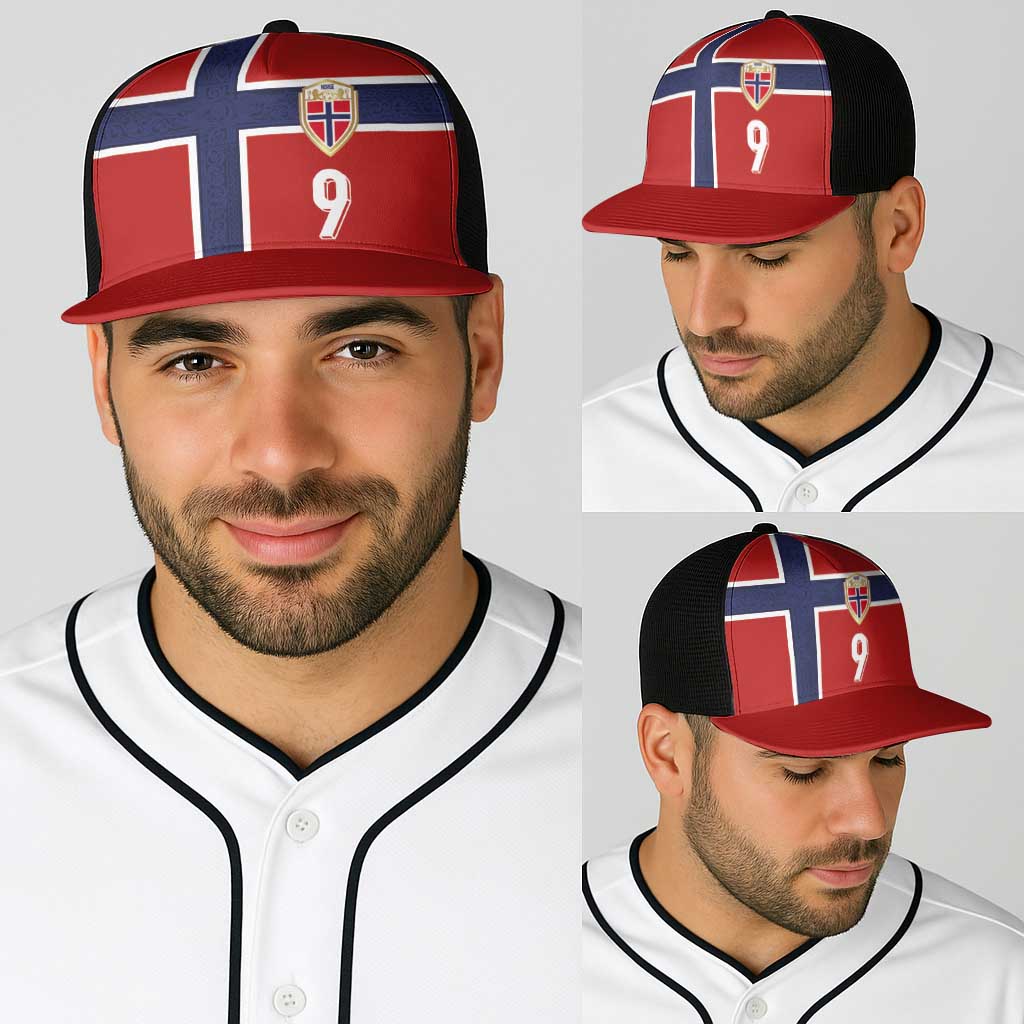 Custom Norway Football Baseball Net Cap Cross Nordic Knot Pattern National Flag Style