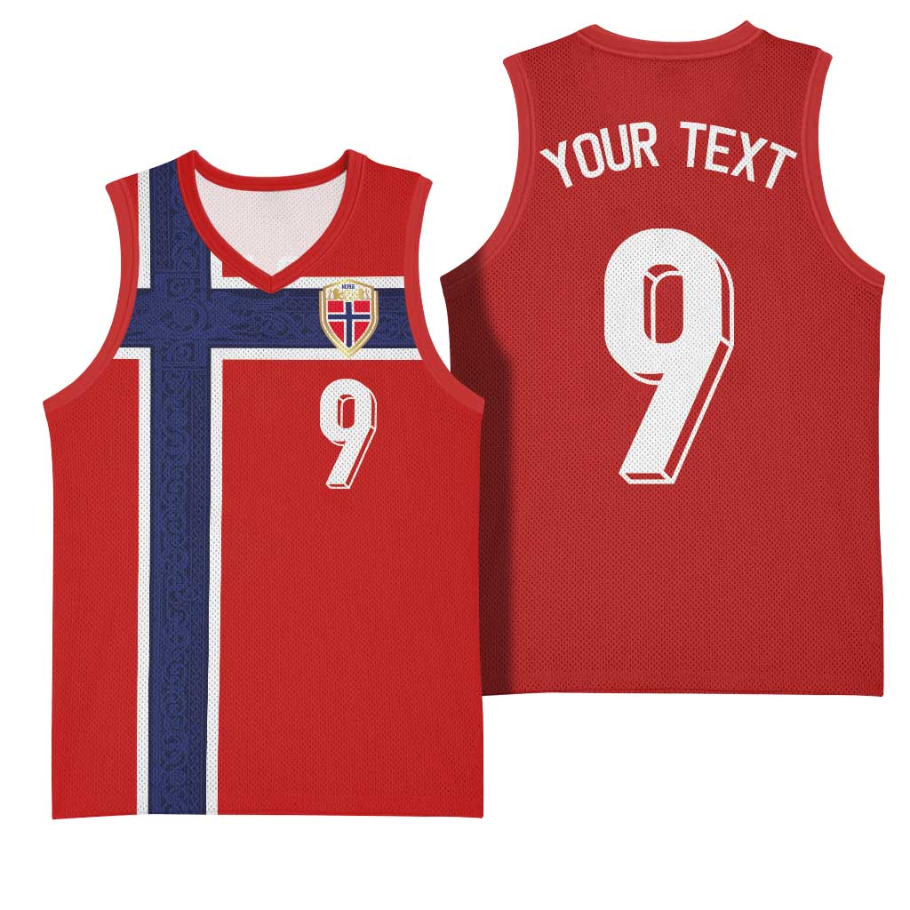 Custom Norway Football Basketball Jersey Cross Nordic Knot Pattern National Flag Style
