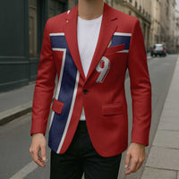 Custom Norway Football Blazer Cross Nordic Knot Pattern National Flag Style
