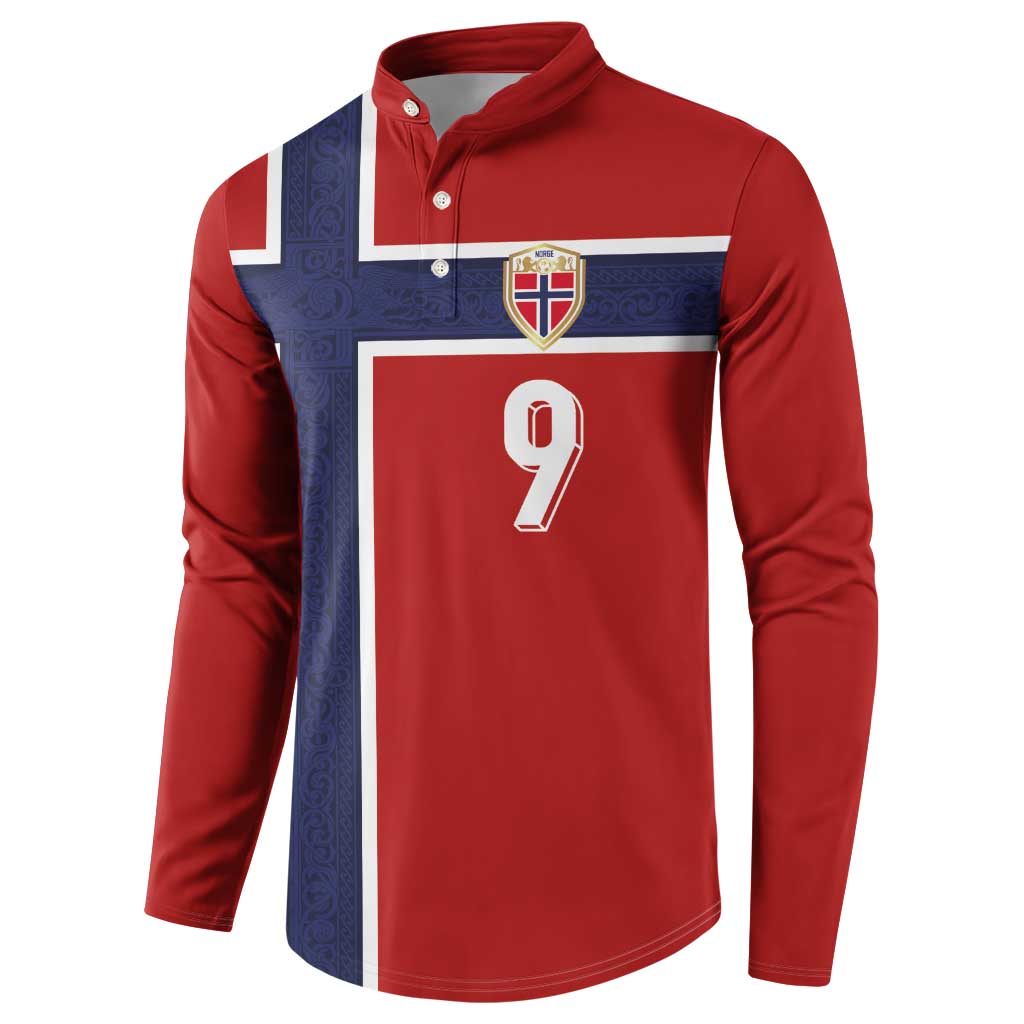 Custom Norway Football Button Sweatshirt Cross Nordic Knot Pattern National Flag Style
