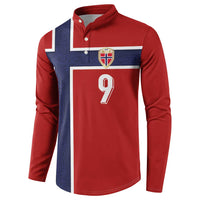 Custom Norway Football Button Sweatshirt Cross Nordic Knot Pattern National Flag Style