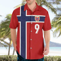 Custom Norway Football Hawaiian Shirt Cross Nordic Knot Pattern National Flag Style