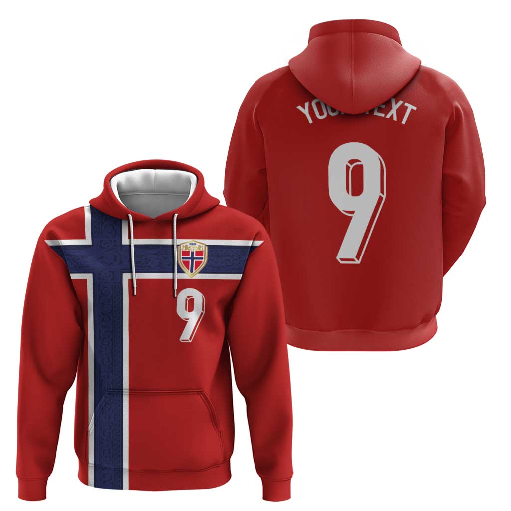 Custom Norway Football Hoodie Cross Nordic Knot Pattern National Flag Style