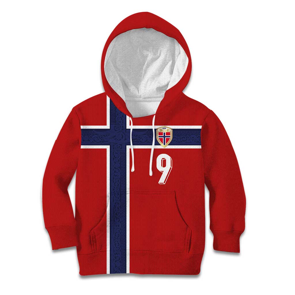 Custom Norway Football Kid Hoodie Cross Nordic Knot Pattern National Flag Style