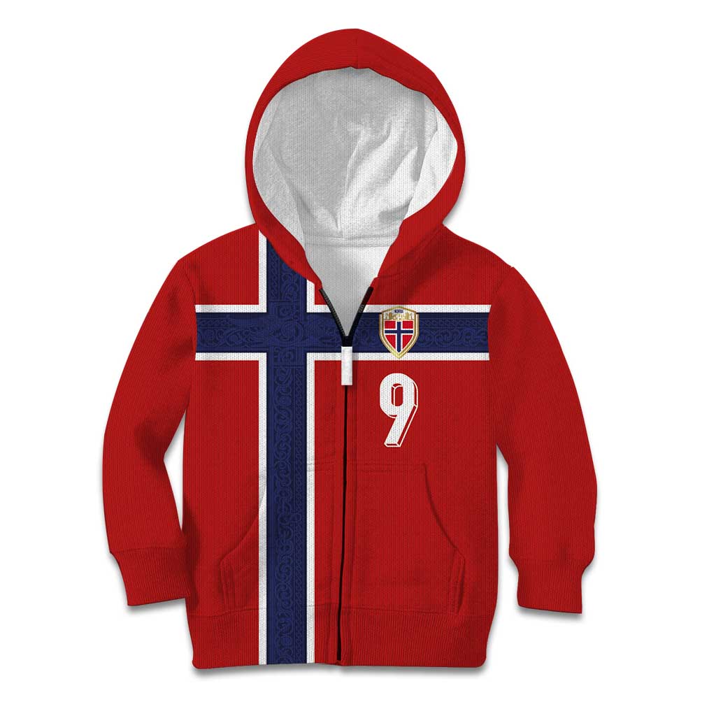 Custom Norway Football Kid Hoodie Cross Nordic Knot Pattern National Flag Style