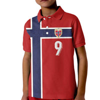 Custom Norway Football Kid Polo Shirt Cross Nordic Knot Pattern National Flag Style