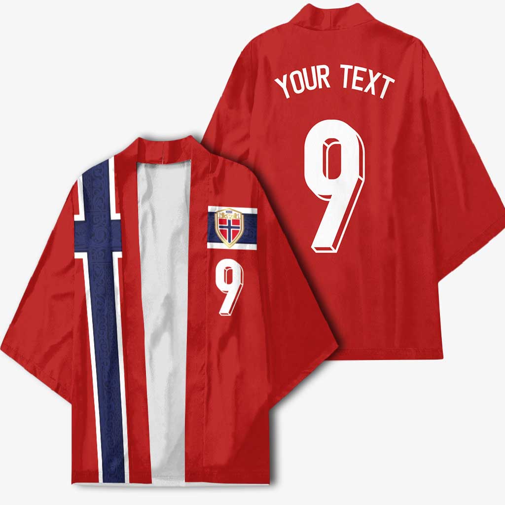 Custom Norway Football Kimono Cross Nordic Knot Pattern National Flag Style